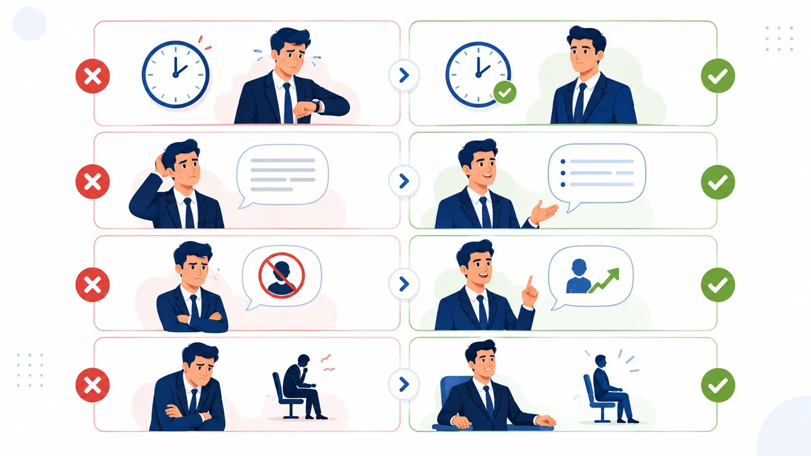 أكثر أخطاء المقابلات الشائعة وكيفية تجنّبها