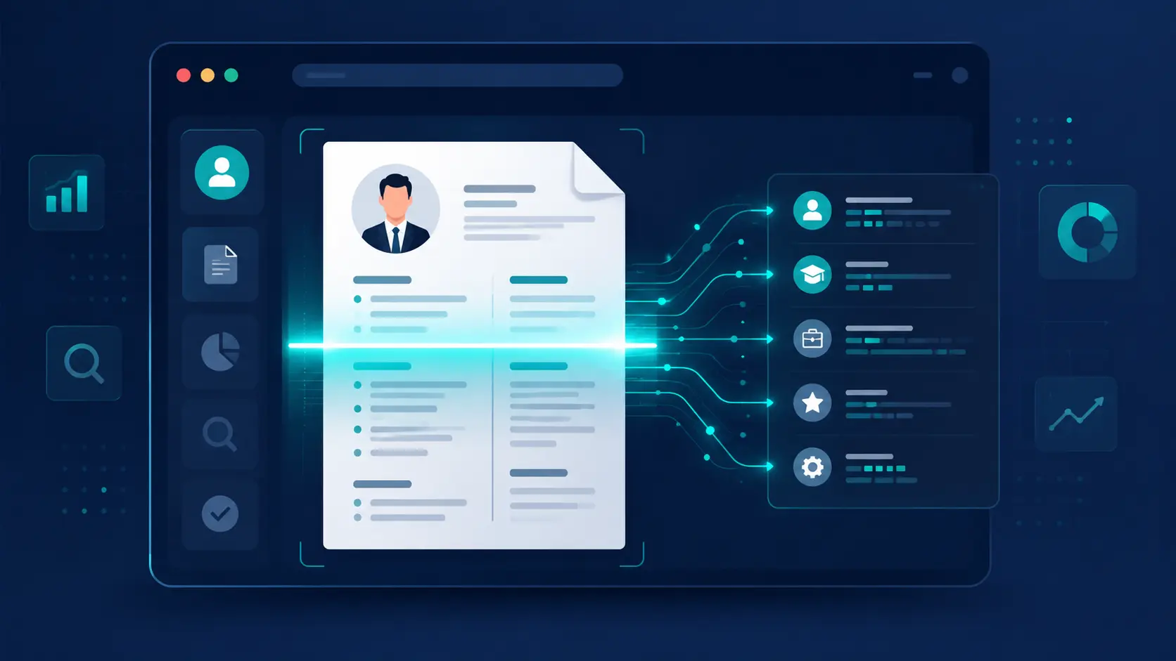 Resume parsing process in an ATS system.